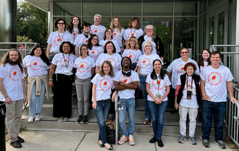 LNDL staff at the library entrance