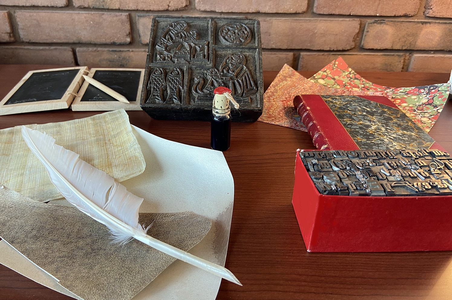 Quill, paper, type, and other materials